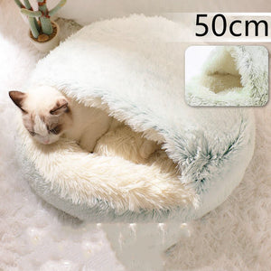 ™Purfectly Pawesome Pets 2 In 1 Dog And Cat Bed Pet Winter Bed Round Plush - Purfectly Pawesome Pets