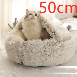 ™Purfectly Pawesome Pets 2 In 1 Dog And Cat Bed Pet Winter Bed Round Plush - Purfectly Pawesome Pets