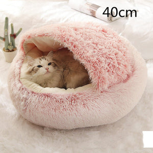 ™Purfectly Pawesome Pets 2 In 1 Dog And Cat Bed Pet Winter Bed Round Plush - Purfectly Pawesome Pets