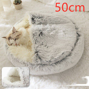 ™Purfectly Pawesome Pets 2 In 1 Dog And Cat Bed Pet Winter Bed Round Plush - Purfectly Pawesome Pets