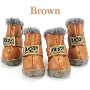 ™Purfectly Pawesome Pets Petasia Winter Pet Dog Shoes Warm Snow Boots Waterproof Fur 4Pcs - Purfectly Pawesome Pets