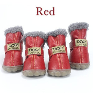 ™Purfectly Pawesome Pets Petasia Winter Pet Dog Shoes Warm Snow Boots Waterproof Fur 4Pcs - Purfectly Pawesome Pets