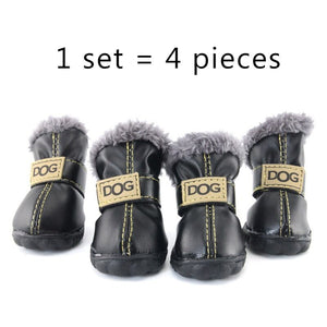 ™Purfectly Pawesome Pets Petasia Winter Pet Dog Shoes Warm Snow Boots Waterproof Fur 4Pcs - Purfectly Pawesome Pets