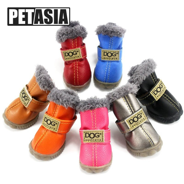 ™Purfectly Pawesome Pets Petasia Winter Pet Dog Shoes Warm Snow Boots Waterproof Fur 4Pcs - Purfectly Pawesome Pets