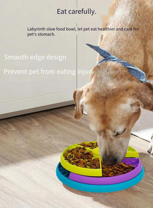 ™Purfectly Pawesome Three - layer Slow Feeding Bowl Puzzle Rotating Dog Feeder - Purfectly Pawesome Pets